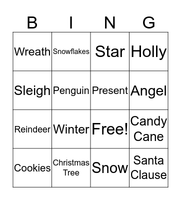 Christmas Bingo Card