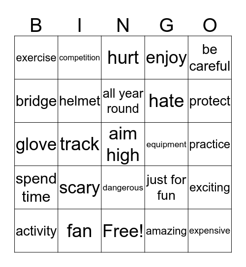 Aiming High Bingo Card