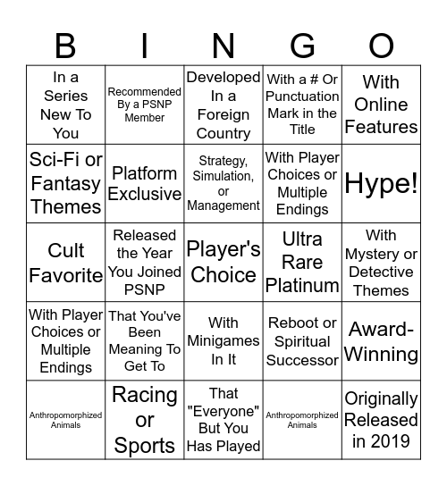 Bingo Bonanza 2019 Bingo Card
