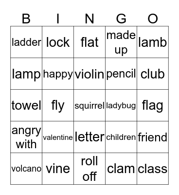 Wordlist 14 Bingo Card