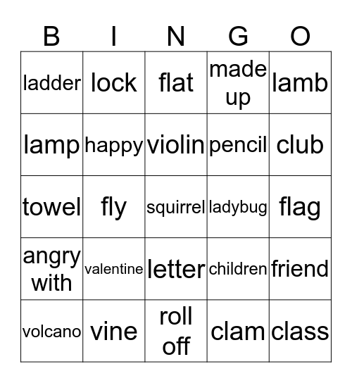 Wordlist 14 Bingo Card