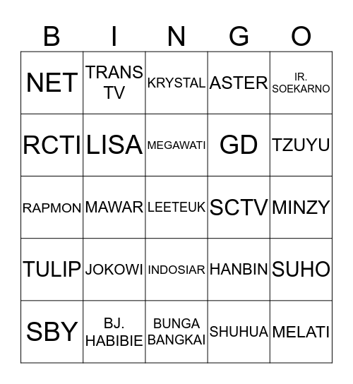 MIKAELA LUCKY CLARISSA Bingo Card