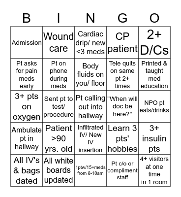 4B Christmas Nurse Bingo Card