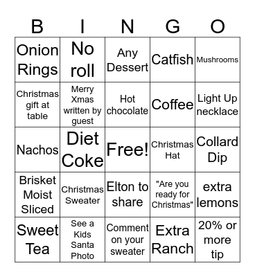 Christmas Bingo Card