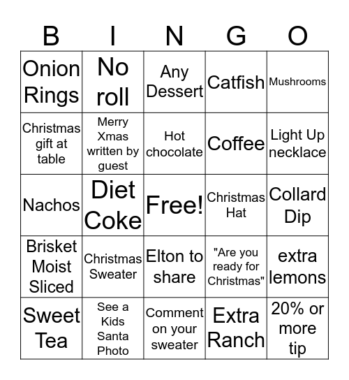 Christmas Bingo Card