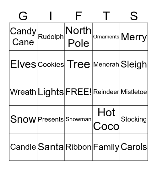 HOLIDAY BINGO Card
