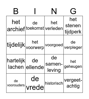 Taal thema 4 Bingo Card
