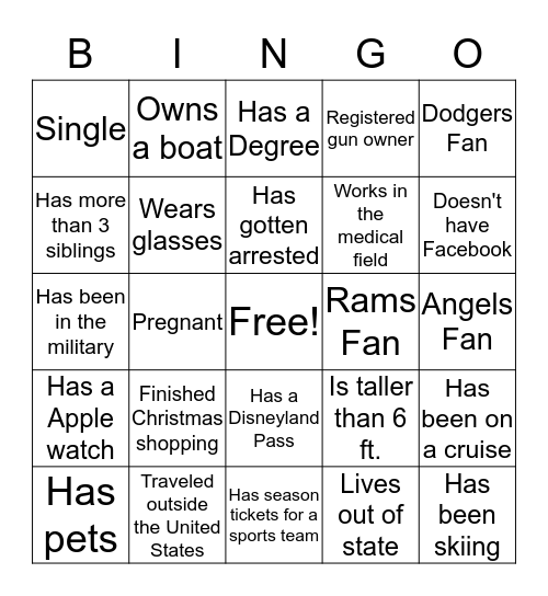 Christmas Mingle Bingo! Bingo Card
