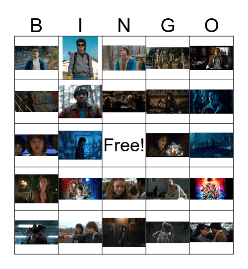 Stranger Things Bingo Card