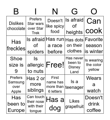 Bingo Card