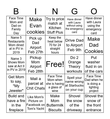Alison Family Bingo Card Bingo Card