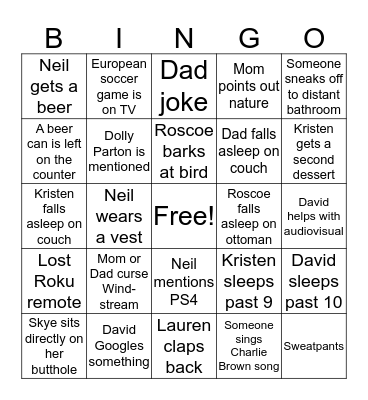 Staples Christmas Bingo Card