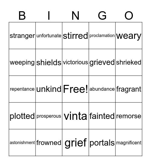 PRINCE  BANTUGAN  Bingo Card