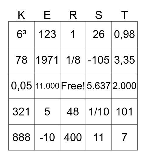 Kado CARBIATSOELI - 2018 Bingo Card