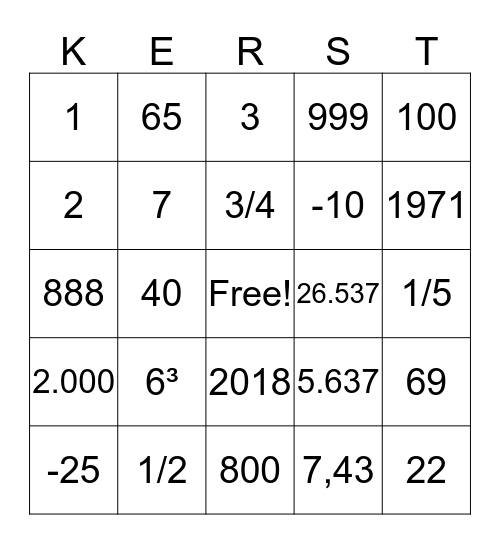 Kado CARBIATSOELI - 2018 Bingo Card