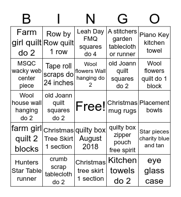 UFO 2019 Bingo Card