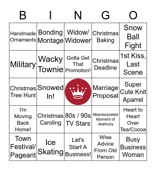 Hallmark Christmas Movie Bingo Card