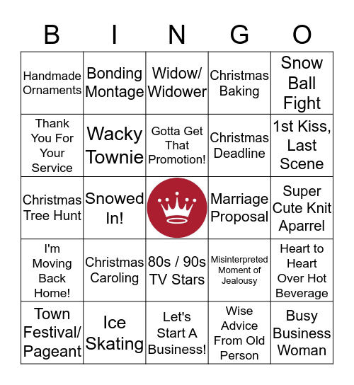 Hallmark Christmas Movie Bingo Card