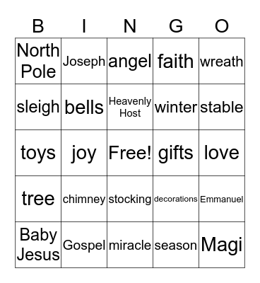 Christmas Bingo Card