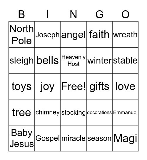 Christmas Bingo Card