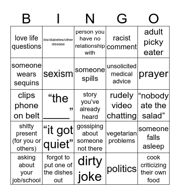Christmas Fun Bingo Card