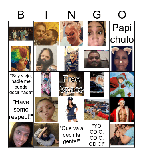 Family Bingo 2018 Bingo Card
