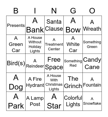 HOLIDAY BINGO :) Bingo Card