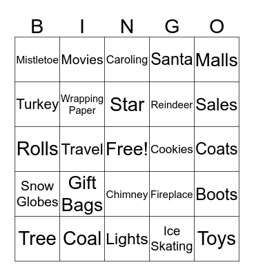 Christmas Bingo! Bingo Card