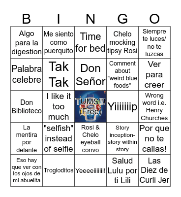 Jolidei Drinking Geim Bingo Card