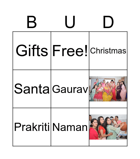 Buddies Bingo Card