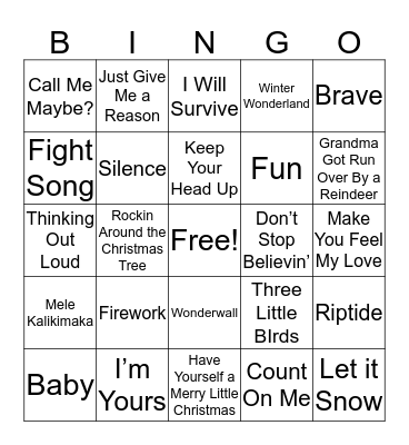 12-24-18 BINGO! Bingo Card