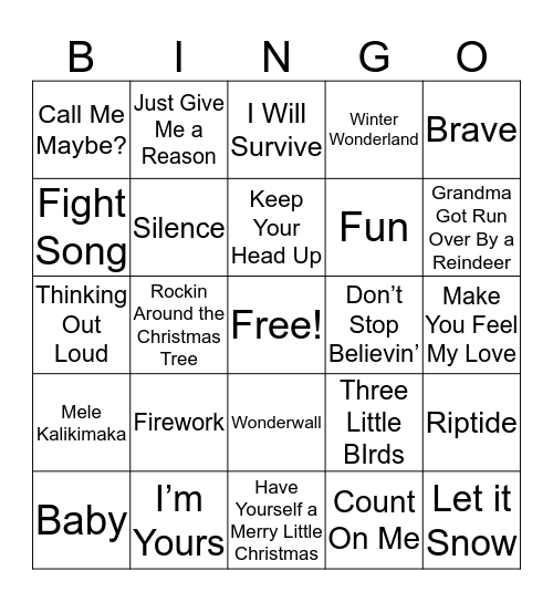 12-24-18 BINGO! Bingo Card