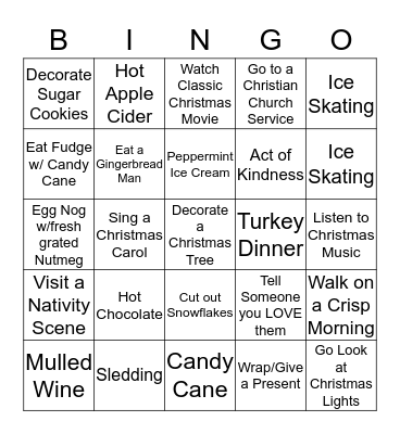 Christmas Bingo Card