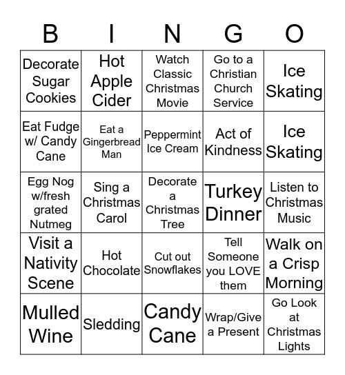 Christmas Bingo Card