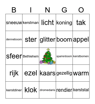 Kerst Bingo Card