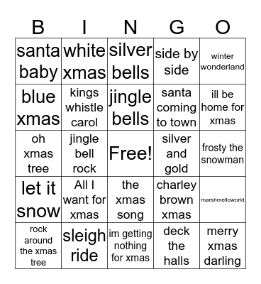 Christmas  Bingo Card