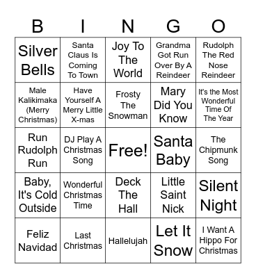 Christmas Bingo Card