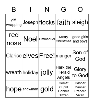 Christmas Bingo Card