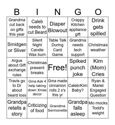 Christmas Bingo Card