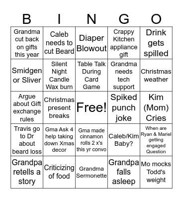 Christmas Bingo Card