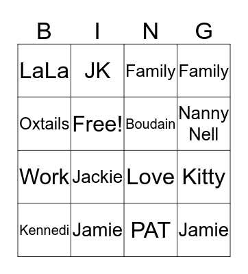 Martin Christmas Bingo Bango! Bingo Card