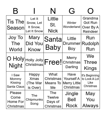 CHRISTMAS BINGO Card