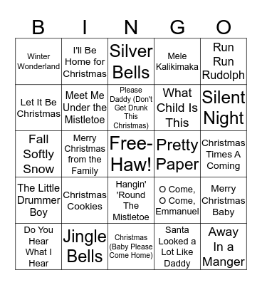 Country Christmas Bingo - Game 1 Bingo Card