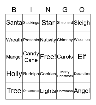 CHRISTMAS BINGO Card