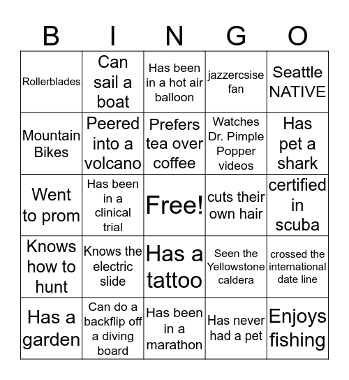 HALL HEALTH INTERPERSONAL BINGO 2 Bingo Card