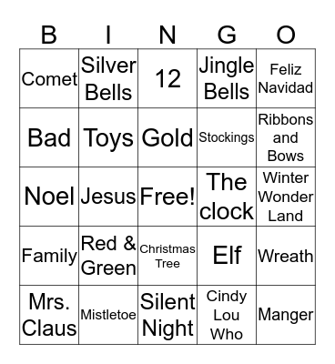 LaHa Holiday BINGO Card