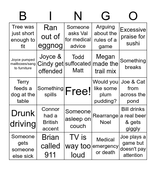 Christmas Bingo Card