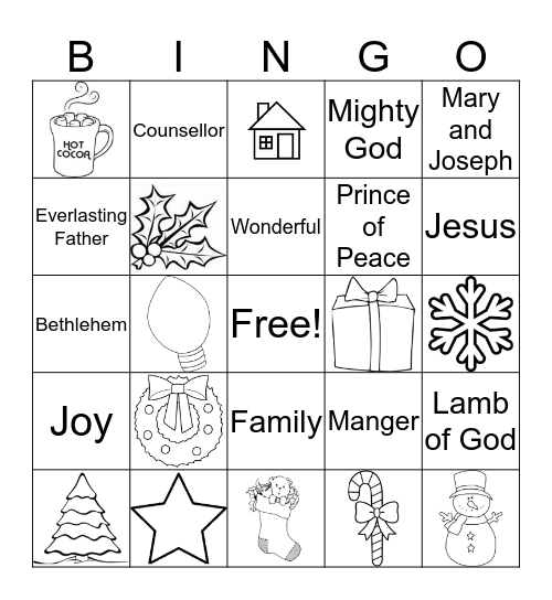 Merry Christmas Bingo Card