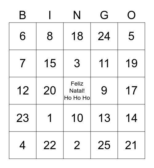 Bingo dos Pelegrinos Bingo Card