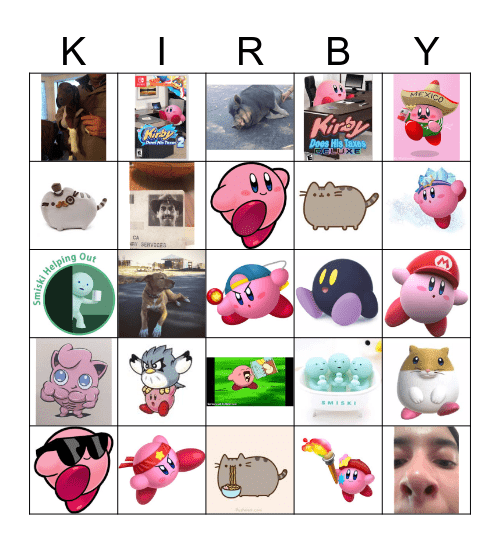 Estillo Kirby Loteria Dos Bingo Card